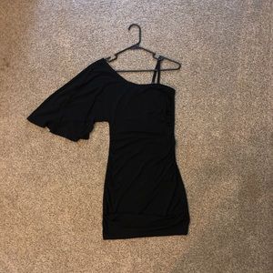 Guess black one sleeve mini dress